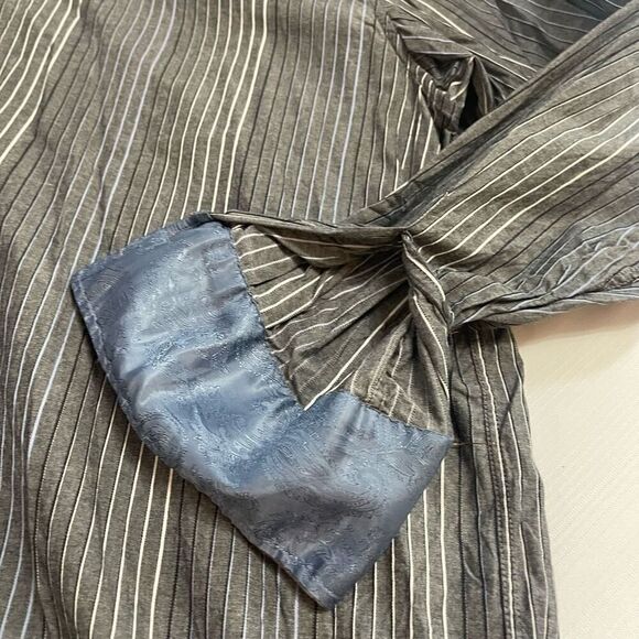 English Laundry Grey Stripe Long Sleeve Button Up Shirt Size 2XLT - Picture 3 of 8